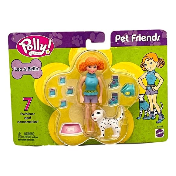 Polly Pocket Doll Pet Friends Lea Bella Dog New 2002 Mattel Vintage - Picture 1 of 4